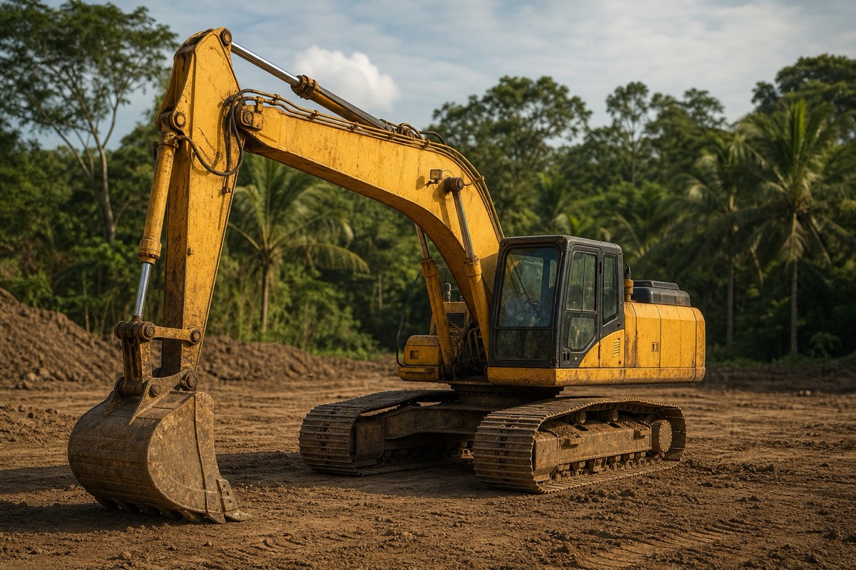 Excavadora en obra
