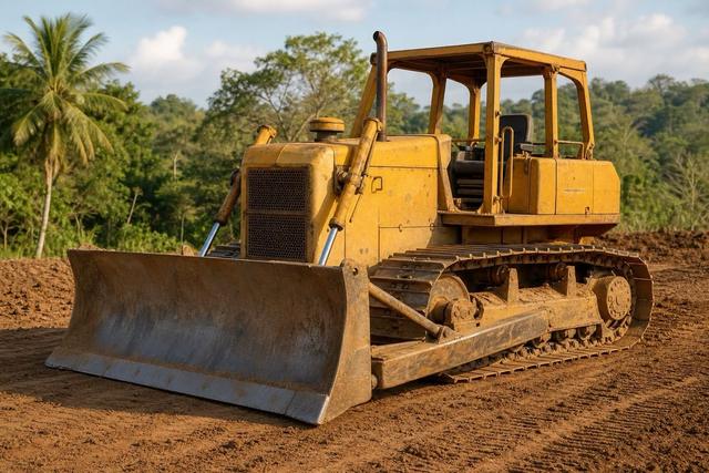 Tractor de oruga en obra