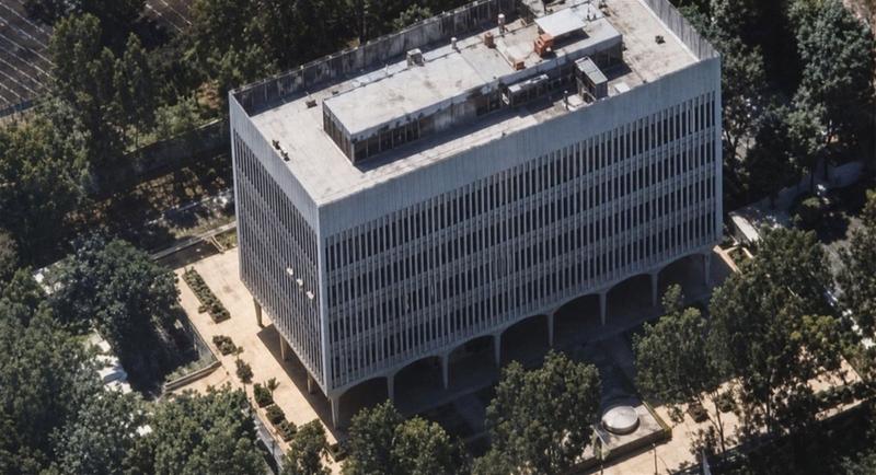 Edificio Silvio Mayorga en Managua, vista aérea histórica
